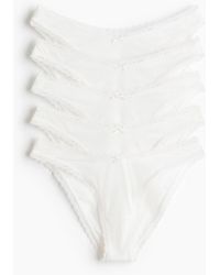 H&M - 5er-Pack Baumwollslips mit Spitze - Lyst