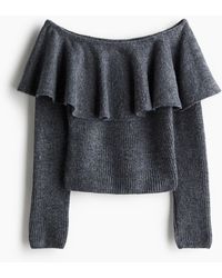 H&M - Schulterfreier Pullover mit Volant - Lyst