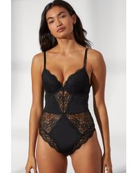 H&M Lace Push-up Body - Black