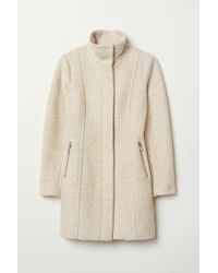 H&M Short Wool-blend Coat - Natural