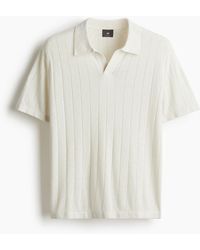 H&M - Poloshirt aus feinem Rippstrick in Regular Fit - Lyst