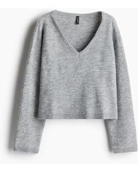 H&M - Fijngebreide Trui Met V-hals - Lyst