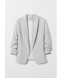 H&M Blazer à col châle - Gris
