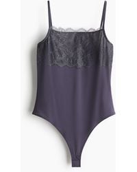 H&M - Tangabody mit Spitze - Lyst