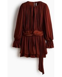 H&M - Drapiertes Kleid mit Knotendetail - Lyst