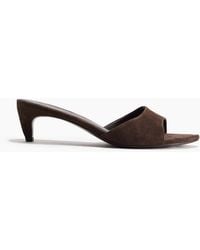 H&M - Mules aus Veloursleder mit Kitten-Heel - Lyst