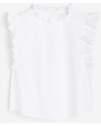 H&M - Bluse mit Broderie Anglaise - Lyst