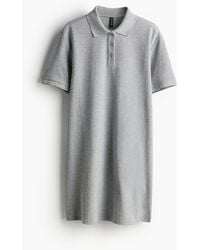 H&M - Kleid aus Baumwollpikee mit Kragen - Lyst