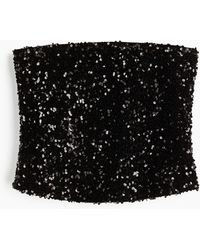 H&M - Bandeau-Top mit Pailletten - Lyst