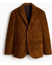 H&M - Veste Relaxed Fit En Cuir Velours - Lyst