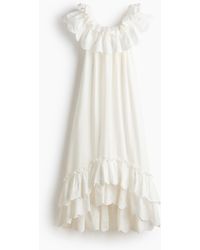 H&M - Robe épaules nues volantée - Lyst