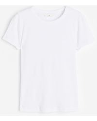H&M - Geripptes T-Shirt aus Modalmix - Lyst