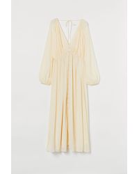 H&M Langes Chiffonkleid - Natur