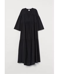 H&M Weites Kaftankleid - Schwarz