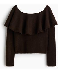 H&M - Pull Épaules Nues Volanté - Lyst