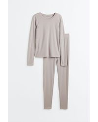 H&M Pyjama Met Pointelledessin - Wit