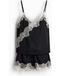 H&M - Nachtwäsche aus Satin mit Spitze - Lyst