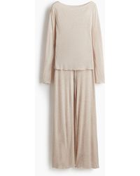 H&M - Gerippter Pyjama - Lyst