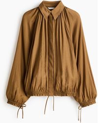 H&M - Oversized Overhemdblouse Met Drawstrings - Lyst