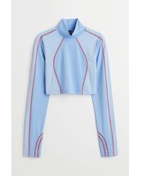 H&M Long-sleeved Cropped Top - Blue