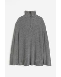 H&M - Oversized Pullover mit kurzem Reissverschluss - Lyst
