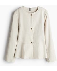 H&M - Peplumjacke aus Leinenmix - Lyst