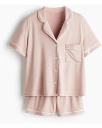 H&M - Pyjama mit Oberteil und Shorts - Lyst