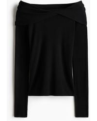 H&M - Off-the-shouldertop Met Gedraaid Detail - Lyst