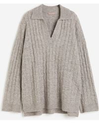 H&M - Pullover mit Zopfmuster - Lyst