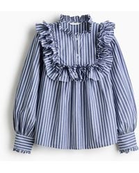 H&M - Baumwollbluse mit Volants - Lyst