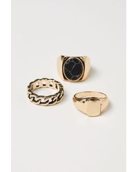 H&M 3-pack Rings - Metallic