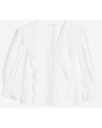H&M - Bluse mit Broderie Anglaise - Lyst