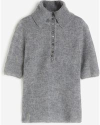 H&M - Shirt mit Kragen aus Mohairmischung - Lyst