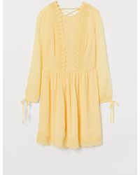 H&M Jurk Van Chiffon - Geel
