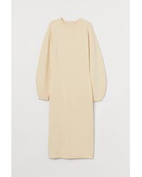 H&M Fijngebreide Jurk - Geel