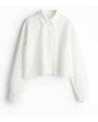 H&M - Chemise avec broderie anglaise - Lyst