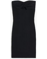 H&M - Bandeau-Kleid aus Rippstrick mit Twistdetail - Lyst
