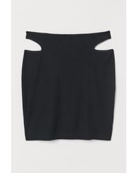 H&M Ribbed Mini Skirt - Black