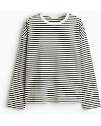 H&M - Katoenen Top Met Lange Mouwen - Lyst