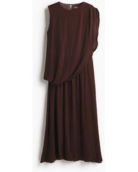 H&M - Drapiertes Satinkleid - Lyst