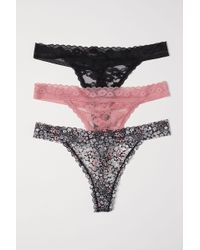 H&M 3-pack Lace String Briefs - Black