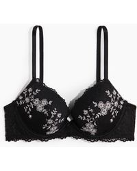 H&M - Bestickter Push-up-BH aus Spitze - Lyst