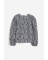 H&M - Gemusterte Baumwollbluse - Lyst