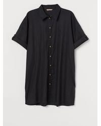 H&M + Longbluse aus Leinenmix - Schwarz