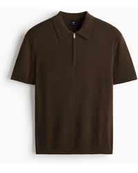 H&M - Polo Slim Fit Avec Col Zippé - Lyst