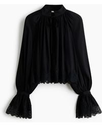 H&M - Viskosebluse mit Spitzenbesatz - Lyst
