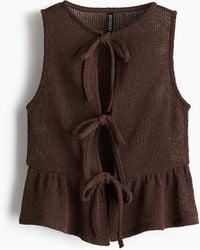 H&M - Peplumtop Met Strikbandjes - Lyst