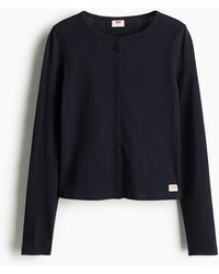 H&M - Dry Goods Pointelle Ls Anthracite Night - Lyst