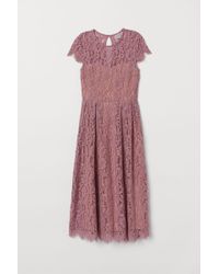 H&M Kanten Midi-jurk - Roze