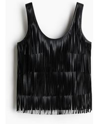 H&M - Fransen-Tanktop mit Coating - Lyst